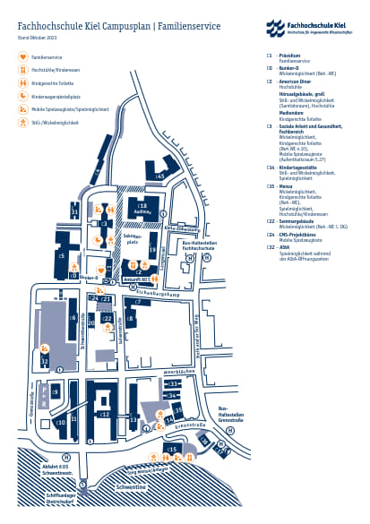 Map of the campus for familie
